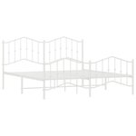 vidaXL Cadre de lit métal avec tête de lit/pied de lit blanc 160x200cm