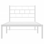 vidaXL Cadre de lit métal avec tête de lit blanc 107x203 cm