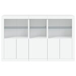 vidaXL Buffet avec lumières LED blanc 162x37x100 cm