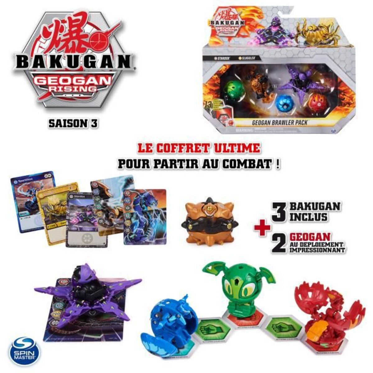 Coffret Bakugan Battle Pack Geogan Face Off 1 Arene de Combat 4 Boules 4  Bakucores Set Geogan Rising 1 Carte - Cdiscount Jeux - Jouets