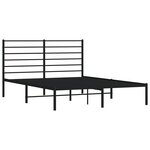 vidaXL Cadre de lit métal avec tête de lit noir 120x200 cm