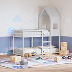 vidaXL Lit superposé sans matelas blanc 75x190 cm bois de pin massif
