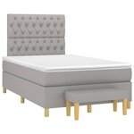 vidaXL Sommier à lattes de lit et matelas gris clair 120x190 cm tissu