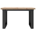 vidaXL Table basse cadre en O 70x70x40 5cm bois de pin massif et fonte