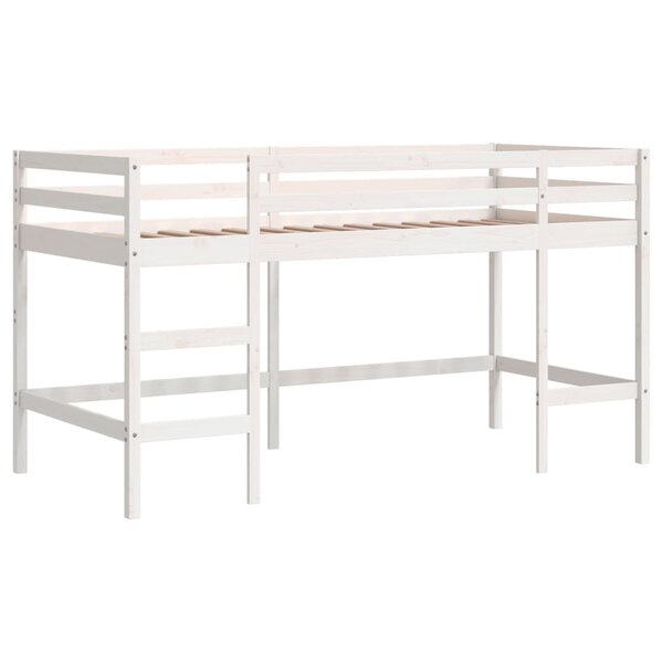 vidaXL Lit mezzanine enfants échelle blanc 90x190 cm bois pin massif
