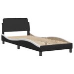 vidaXL Lit avec matelas noir et blanc 100x200 cm similicuir