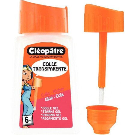 CLEOPATRE Colle synthétique transparente / flacon avec pinceau 80 ml