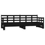 vidaXL Lit coulissant Noir Bois de pin massif 2x(90x200) cm