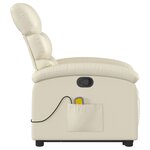 vidaXL Fauteuil inclinable de massage Crème Similicuir