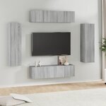 vidaXL Ensemble de meubles TV 6 Pièces Sonoma gris Bois d'ingénierie