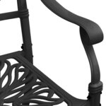 vidaXL Ensemble de bistro 3 Pièces Aluminium coulé Noir
