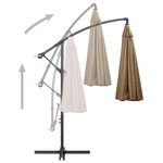 vidaXL Parasol suspendu Taupe 3 m Mât en aluminium