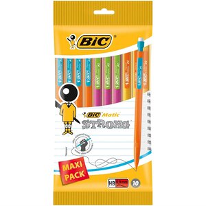 Pochette de 10 Porte-mines Matic Strong 0.9mm HB coloris assortis BIC