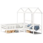 vidaXL Ensemble de lit et de banc avec toit 90x200 cm bois pin massif
