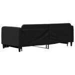 vidaXL Lit de jour avec lit gigogne noir 90x190 cm tissu