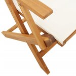 vidaXL Chaises de jardin lot de 2 blanc crème bois acacia massif tissu
