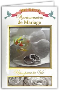 Carte Heureux Anniversaire de Mariage Félicitations Noces Enveloppe 12x17 5cm