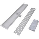 vidaXL Drain de douche linéaire 2 pc Ligne 830x140 mm Acier inoxydable