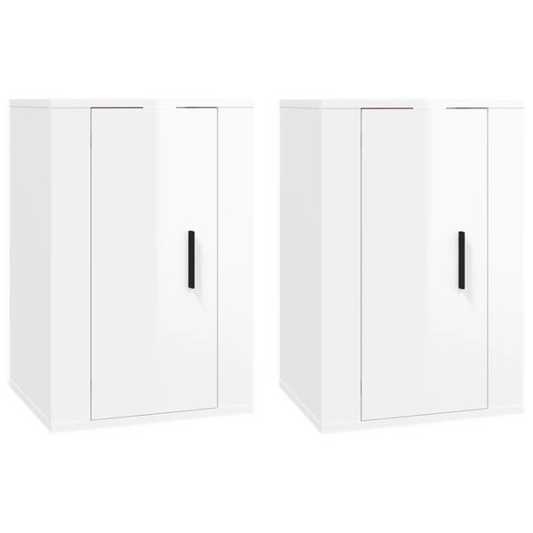 vidaXL Meubles TV muraux 2 Pièces Blanc brillant 40x34 5x60 cm