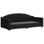 vidaXL Lit de jour avec gigogne et matelas noir 90x190 cm tissu