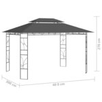 vidaXL Belvédère 4x3x2 7 m Anthracite 160 g/m²