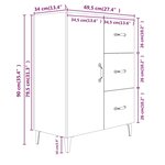 vidaXL Buffet chêne marron 69 5x34x90 cm bois d'ingénierie