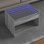 vidaXL Table basse avec LED infini sonoma gris 70x50x50 cm