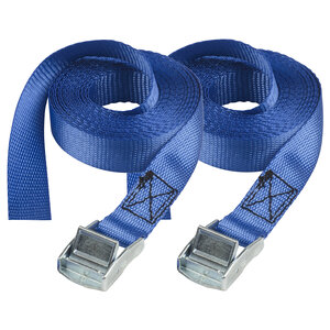 Sangles Valise avec Boucle en Zamak Bleu 2 50m x 25mm sangle Pack de 2
