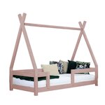 Lit cabane enfant NAKANA 120 x 200 rose pastel