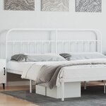 vidaXL Tête de lit métal blanc 200 cm