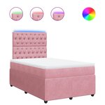 vidaXL Sommier à lattes de lit avec matelas Rose 120x200 cm Velours