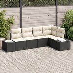 vidaXL Ensemble de canapé de jardin 5 pièces avec coussins noirs en poly rotin