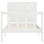 vidaXL Cadre de lit avec tête de lit blanc petit simple bois massif