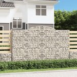 vidaXL Panier de gabions arqué 300x30x180/200 cm Fer galvanisé