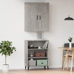 Vidaxl buffet haut gris béton bois d'ingénierie