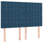 vidaXL Sommier à lattes de lit et matelas Bleu foncé 140x190cm Velours