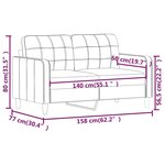 vidaXL Canapé à 2 places Crème 140 cm Similicuir