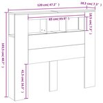 vidaXL Tête de lit à LED blanc 120x18 5x103 5 cm bois d'ingénierie