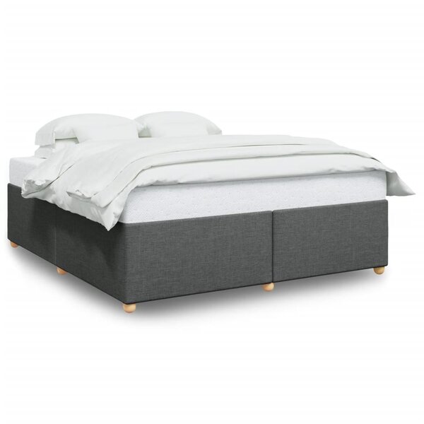 vidaXL Cadre de lit sans matelas gris foncé 180x200 cm tissu