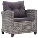 vidaXL Salon de jardin 6 Pièces avec coussins Résine tressée Gris foncé