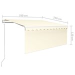 vidaXL Auvent rétractable automatique avec store 3 5x2 5 m Crème