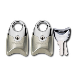 Pack de 2 Cadenas Fusion à Clé et Anse Protégée Gris 4 4 x 2 x 1 4