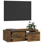 vidaXL Armoire TV suspendue Chêne fumé 80x36x25 cm Bois d'ingénierie
