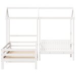 vidaXL Ensemble de lit de jour et de banc et toit 90x200 cm pin massif