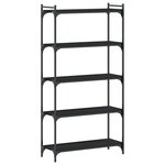 vidaXL Bibliothèque 5 niveaux noir 80x30x154 cm bois d'ingénierie