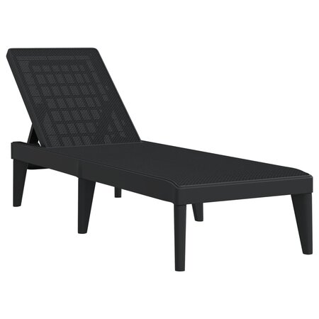 vidaXL Chaise longue anthracite 186x60x29 cm PP