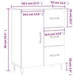 vidaXL Buffet noir 69 5x34x90 cm bois d'ingénierie