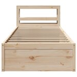 vidaXL Cadre de lit avec tête de lit 75x190 cm bois de pin massif