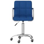 Chaise fauteuil siège pivotante de bureau informatique étude tissu bleu 02_0024090