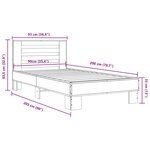 vidaXL Cadre de lit chêne marron 90x200 cm bois d'ingénierie et métal